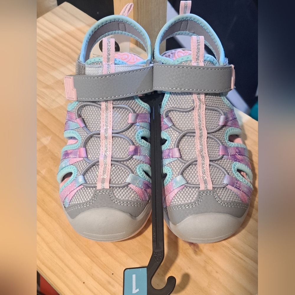 New George Kids Gray and Pink Trekking/Hiking/Walking Sandals
